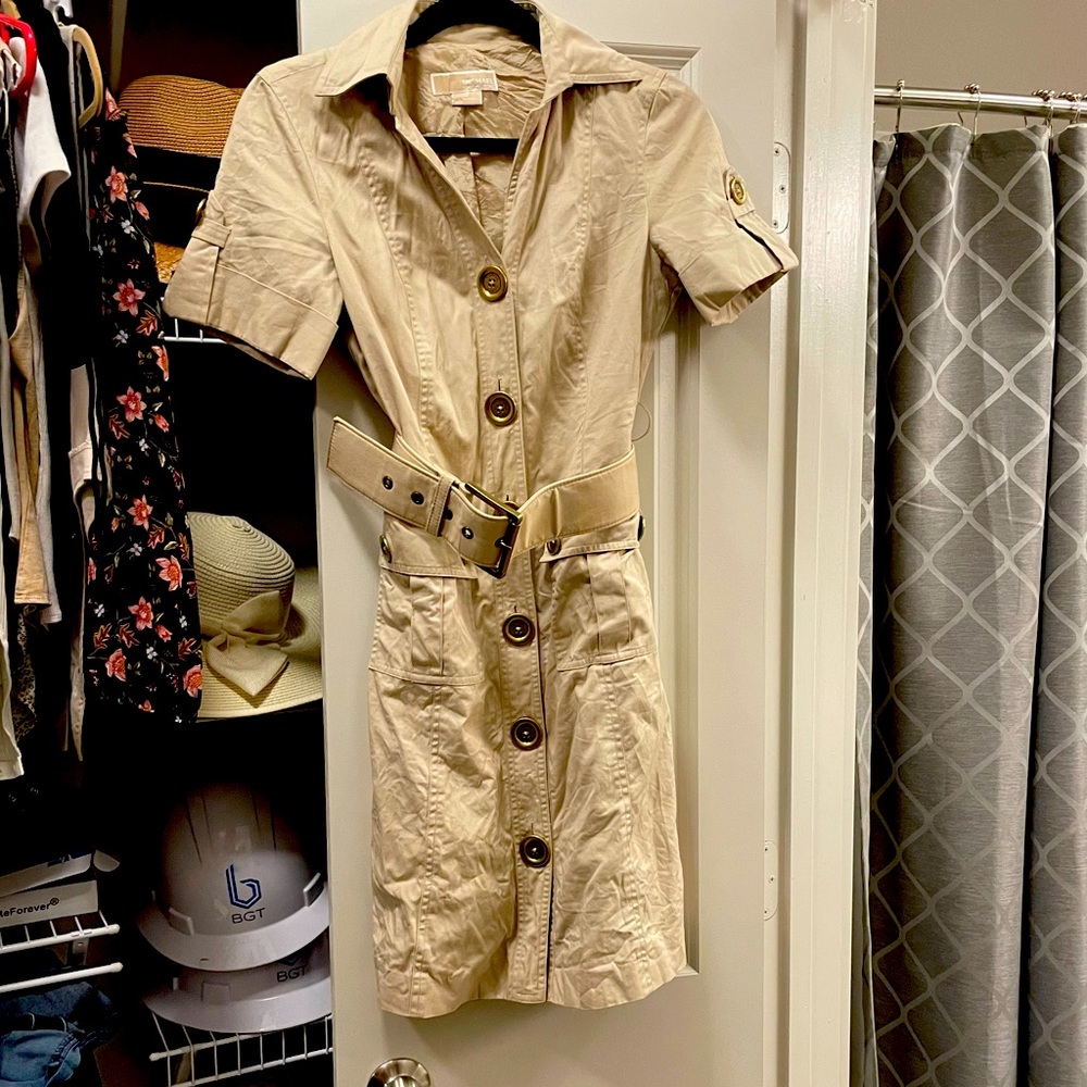 Michael Kors belted button down dress